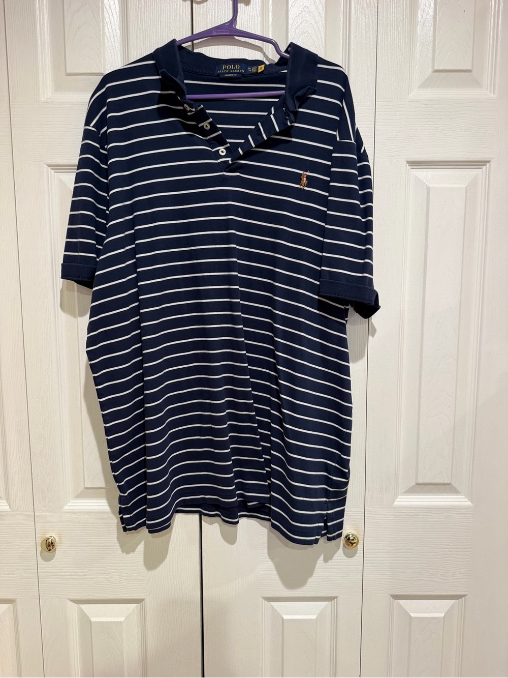 Polo by Ralph Lauren Navy and White Striped Polo